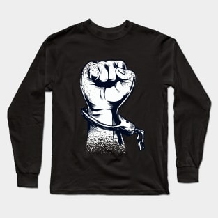 Raised Fist Broken Chain Rise Up Long Sleeve T-Shirt